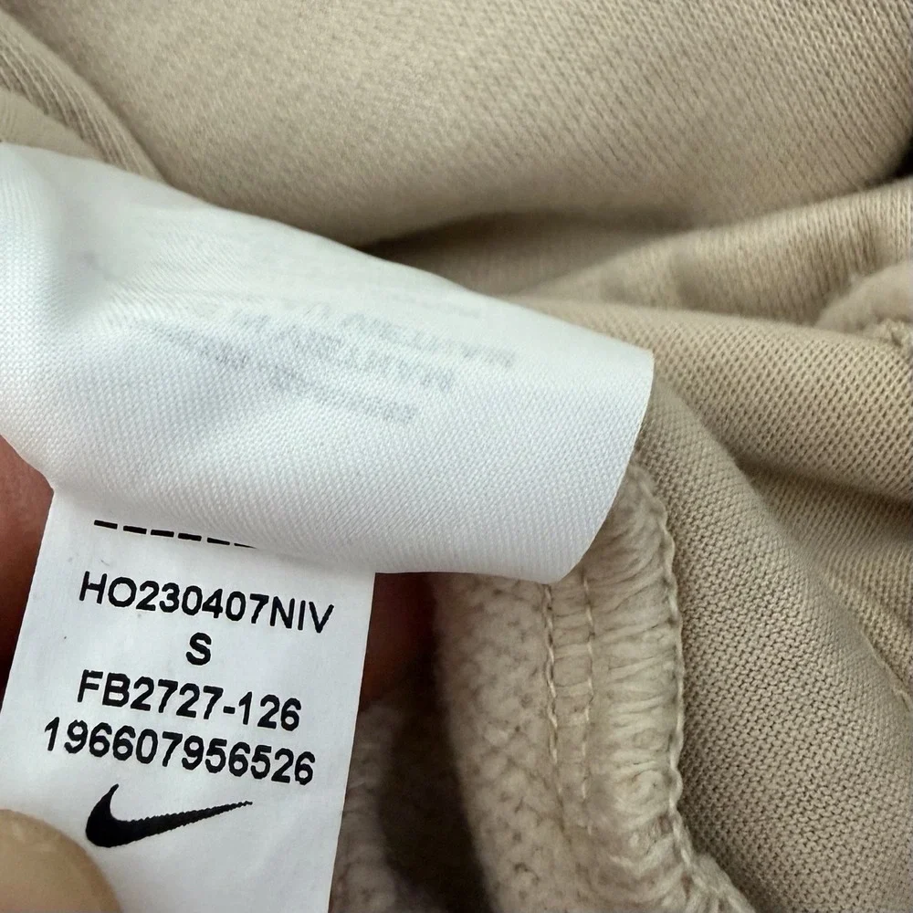 Nike Sportswear Womens Fleece Wide Leg Sweatpants Size S Tan Cream Athleisure